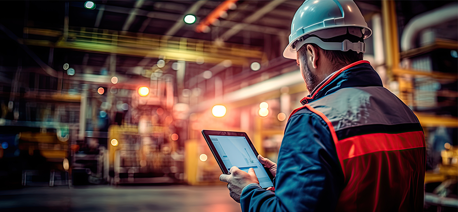 Engineer making sure their manufacturing equipment is optimized.